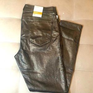 Old Navy Black Metallic Rockstar Super Skinny Jeans Size 12